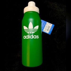 ADIDAS 1L metal bottle green and white.